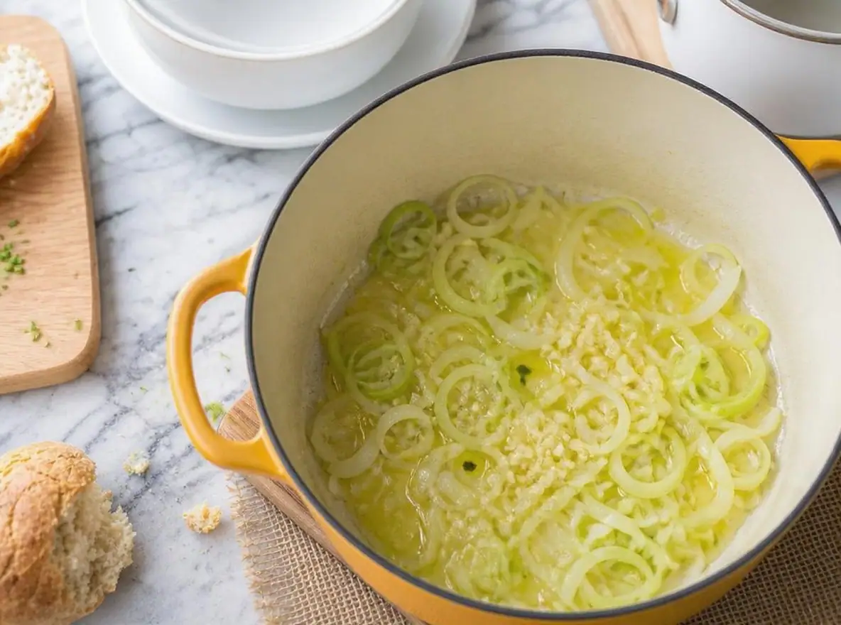 Kartoffel porre suppe uden fløde – trin 2