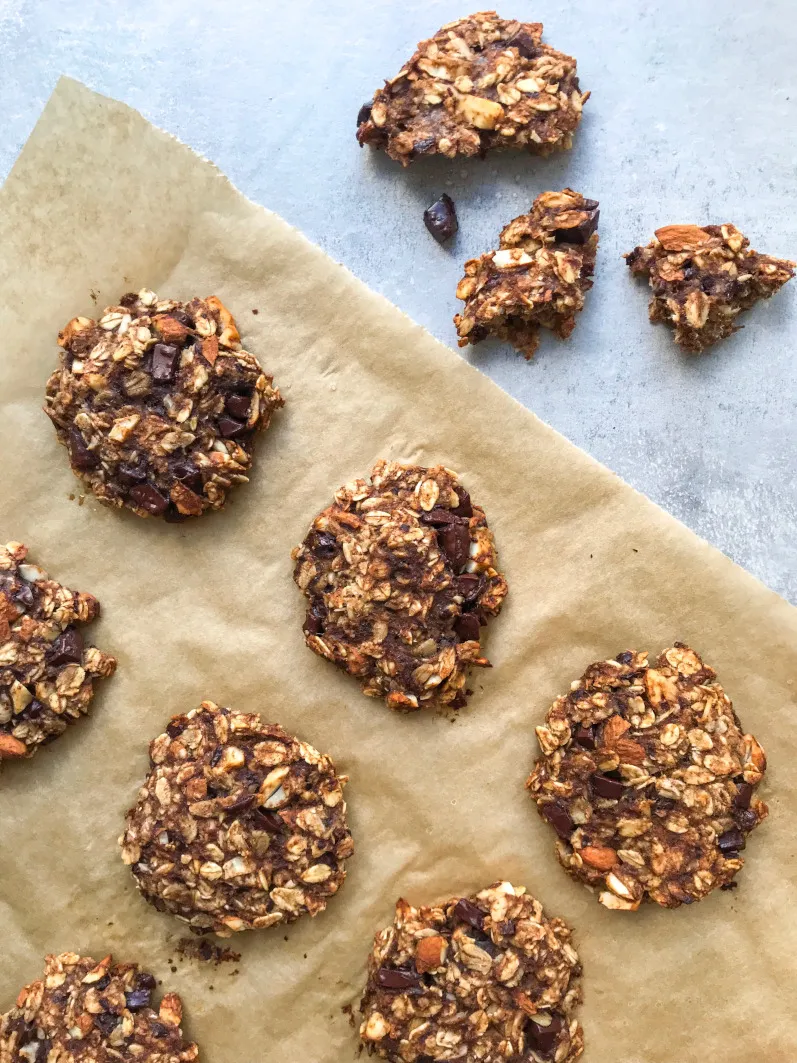 Banan- og havregrynscookies