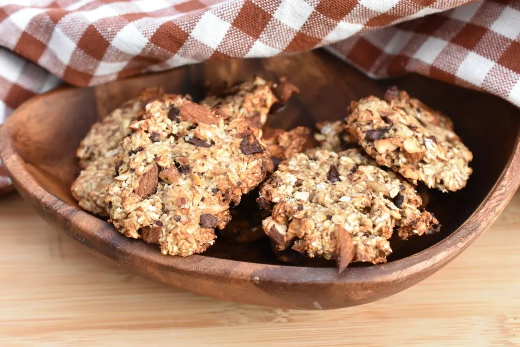 Sunde banan cookies med chokolade og mandler