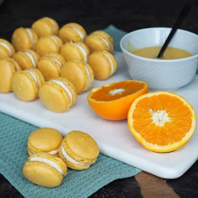 Macarons med appelsincurd