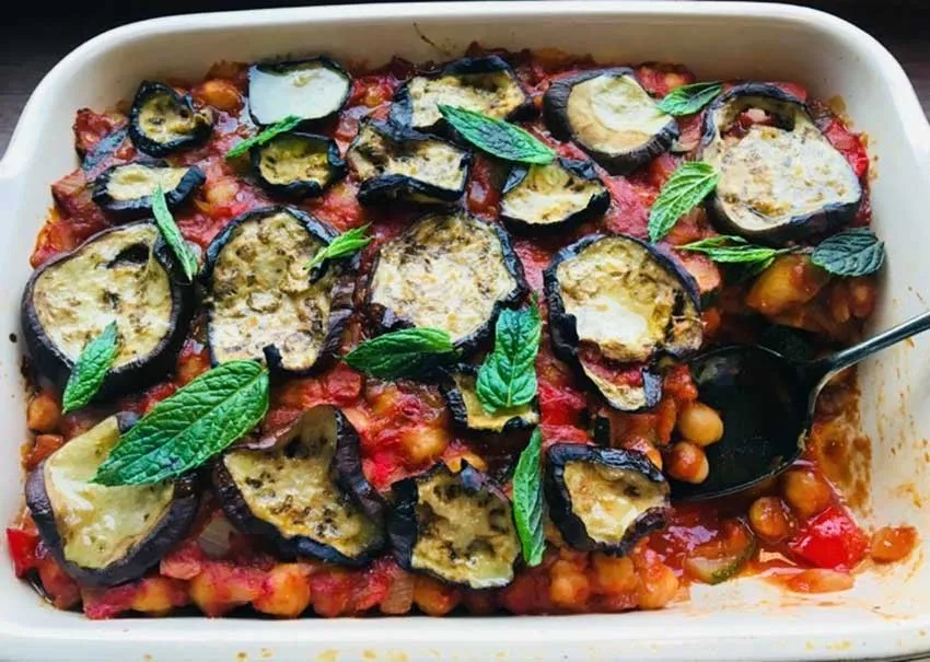 Palæstinensisk moussaka med auberginer