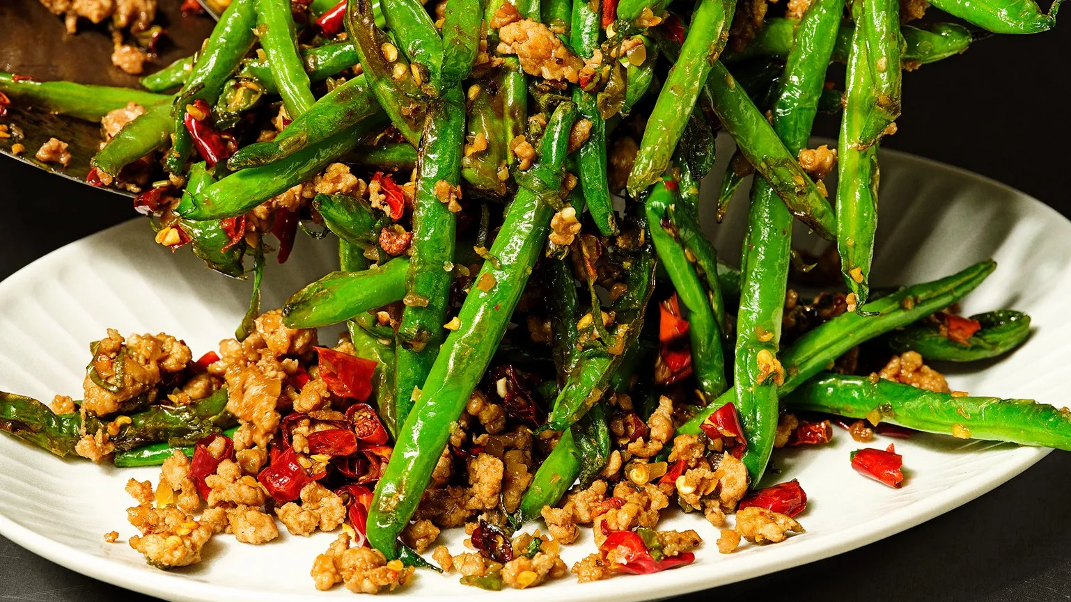 Dry fried grønne bønner – Ganbian Sijidou
