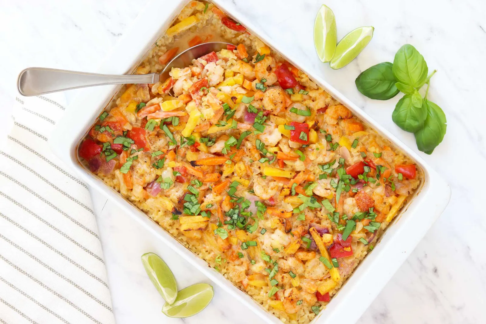 Kokosfad med bulgur og rejer