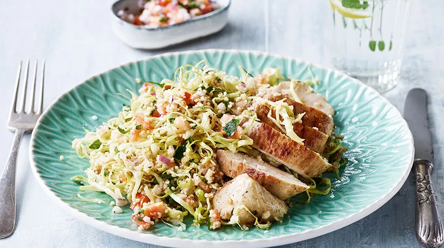 Glaseret kylling med couscous-salat