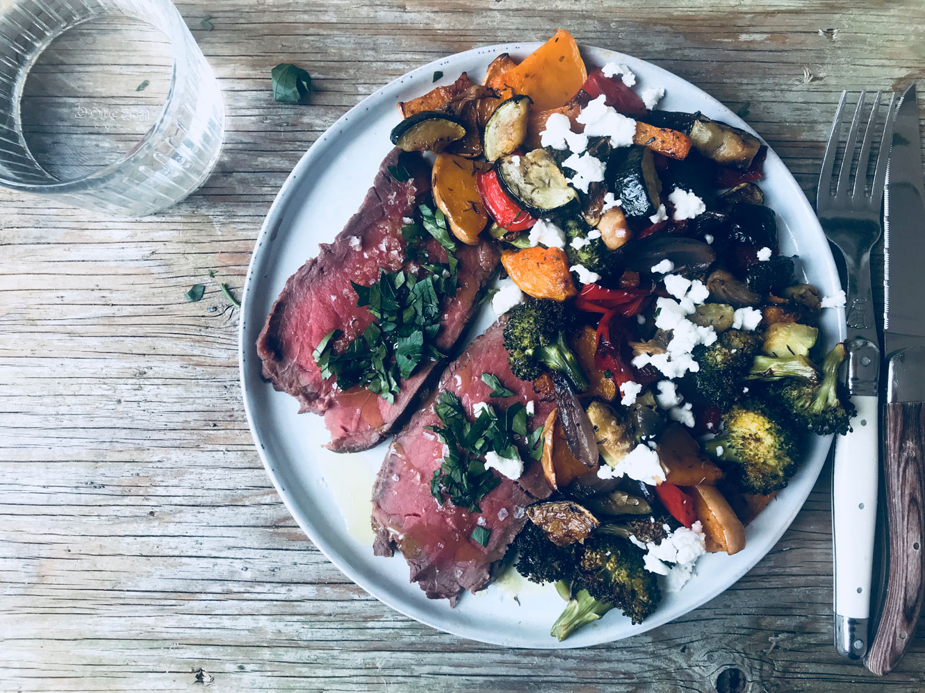 Bagte grøntsager i ovn med feta