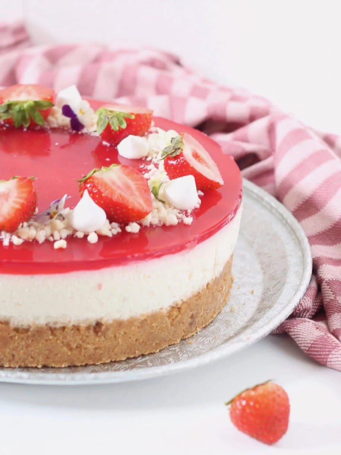 Jordbær cheesecake med chokolade