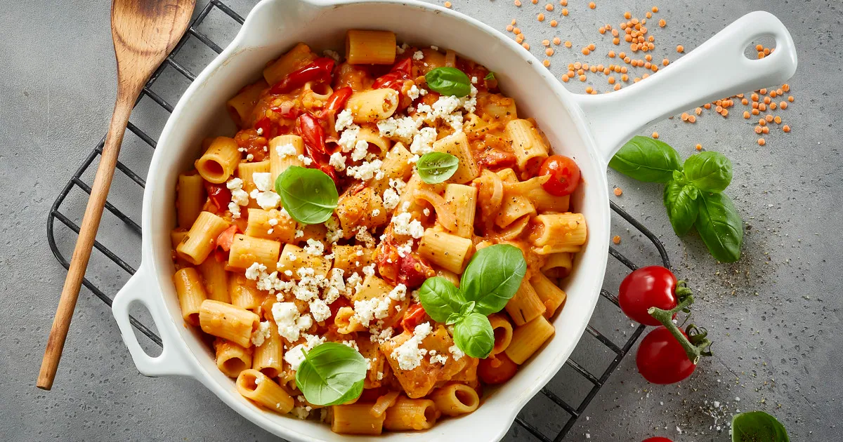 Pastasauce med røde linser