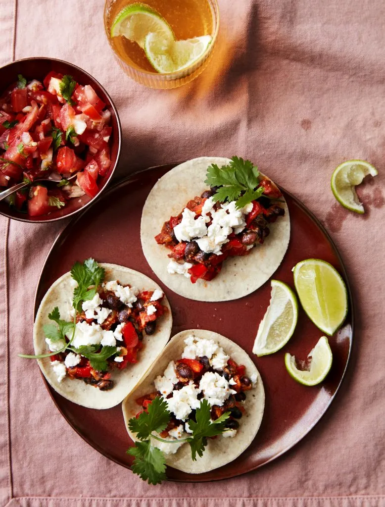 Spicy tacos med sorte bønner
