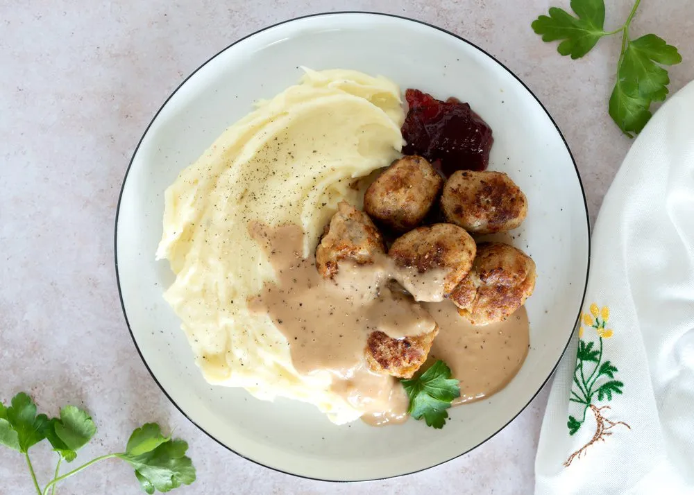 Svenske köttbullar med kartoffelmos