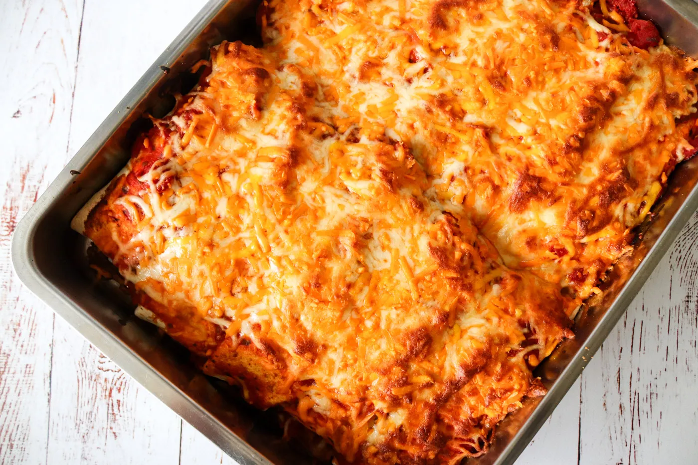 Enchiladas med pulled pork og ost